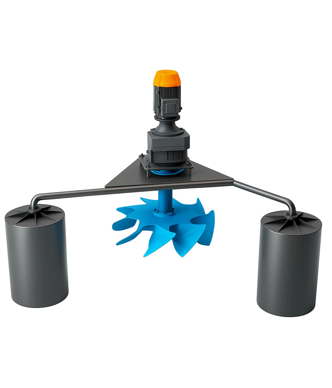 Floating low speed surface aerator with pontoon